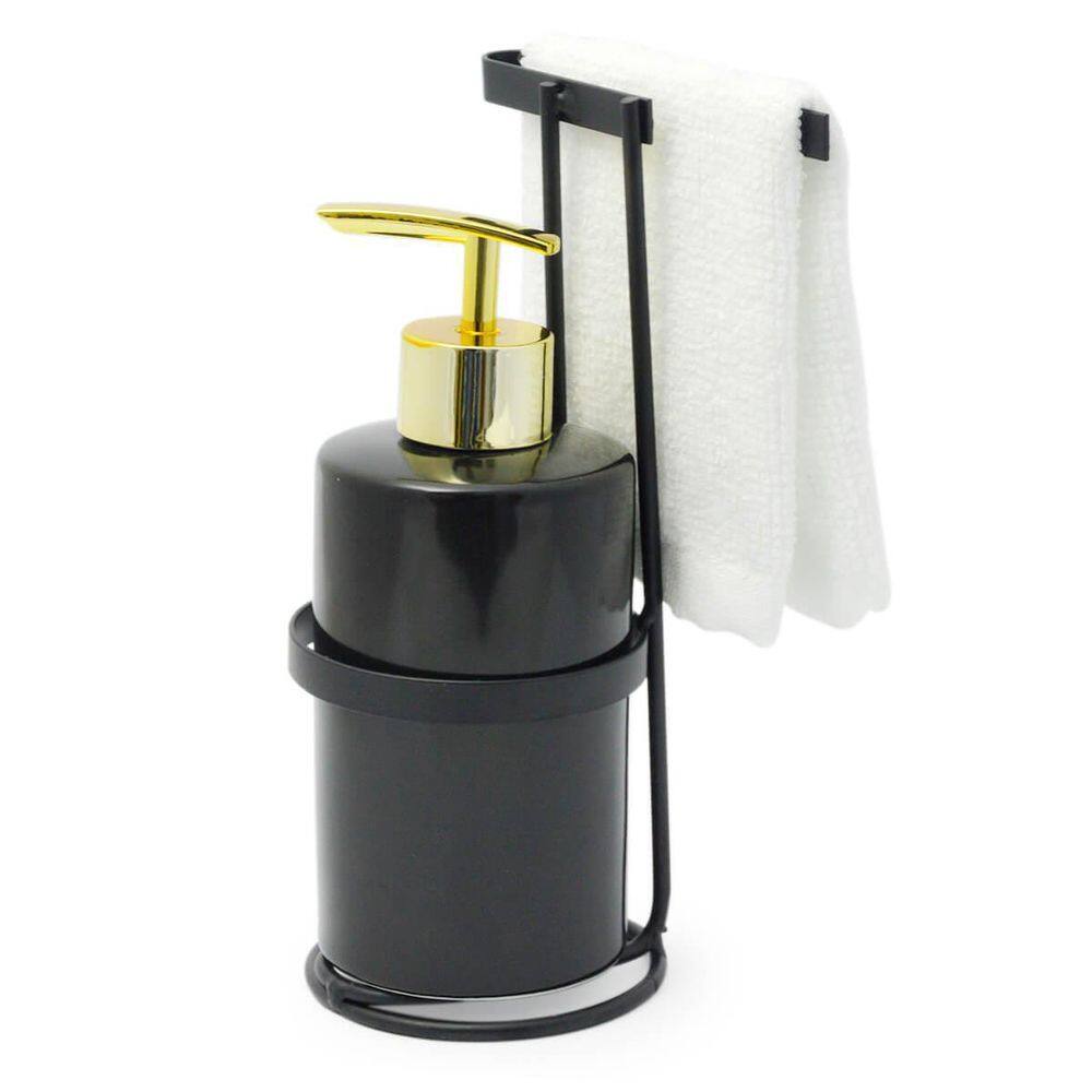 Kit Para Banheiro Dispenser Com Suporte E Toalha Microfibra