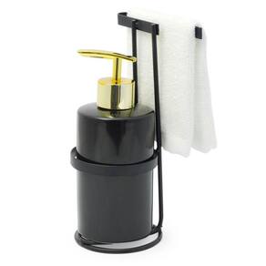 Kit Para Banheiro Dispenser Com Suporte E Toalha Microfibra