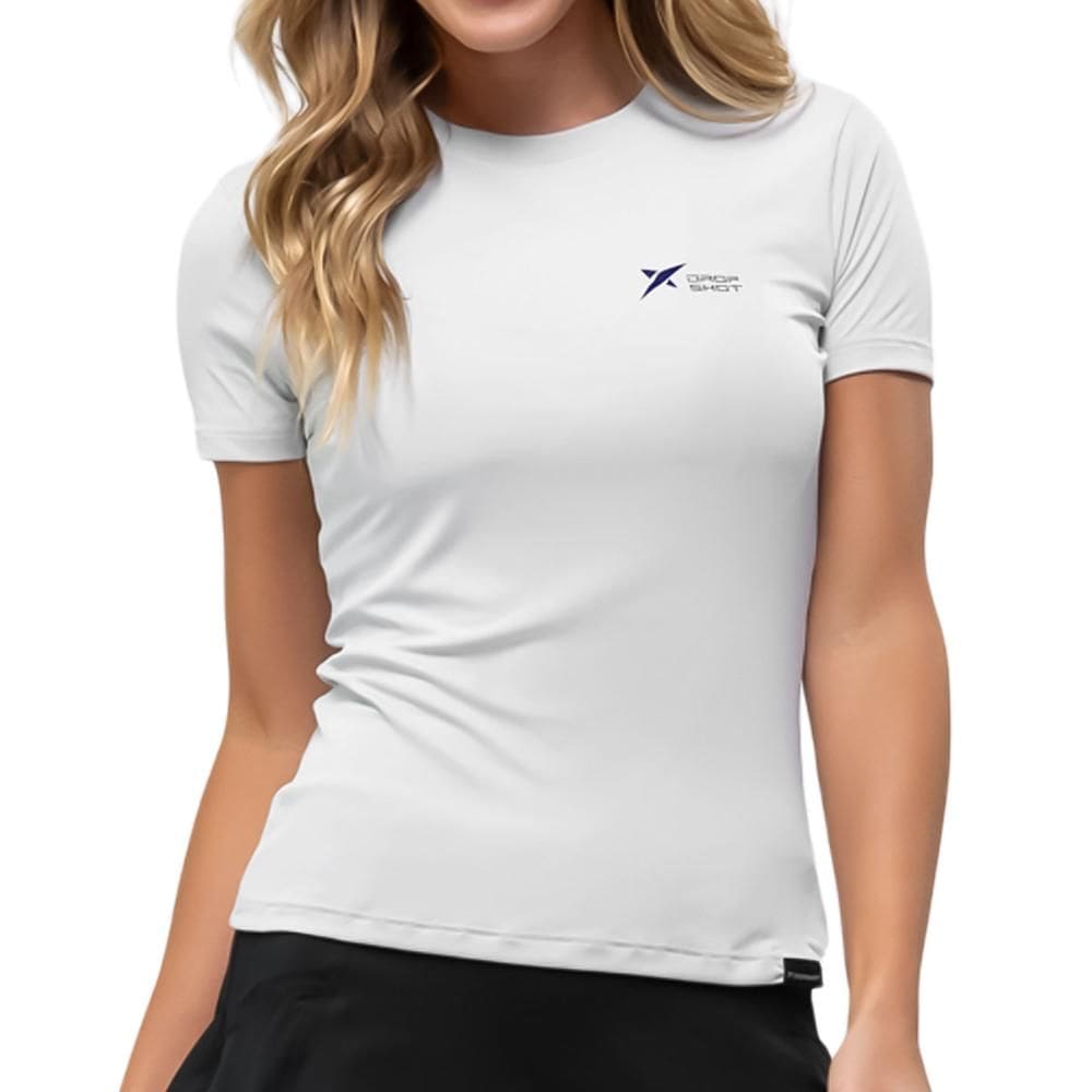 Camiseta Drop Shot Baby Look Logo Branco