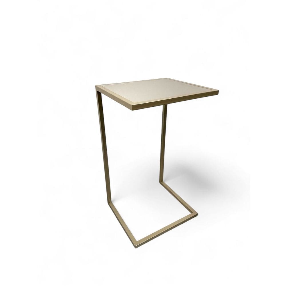 Mesa Lateral Sofá Industrial - Champagne e Cacao - 70cm