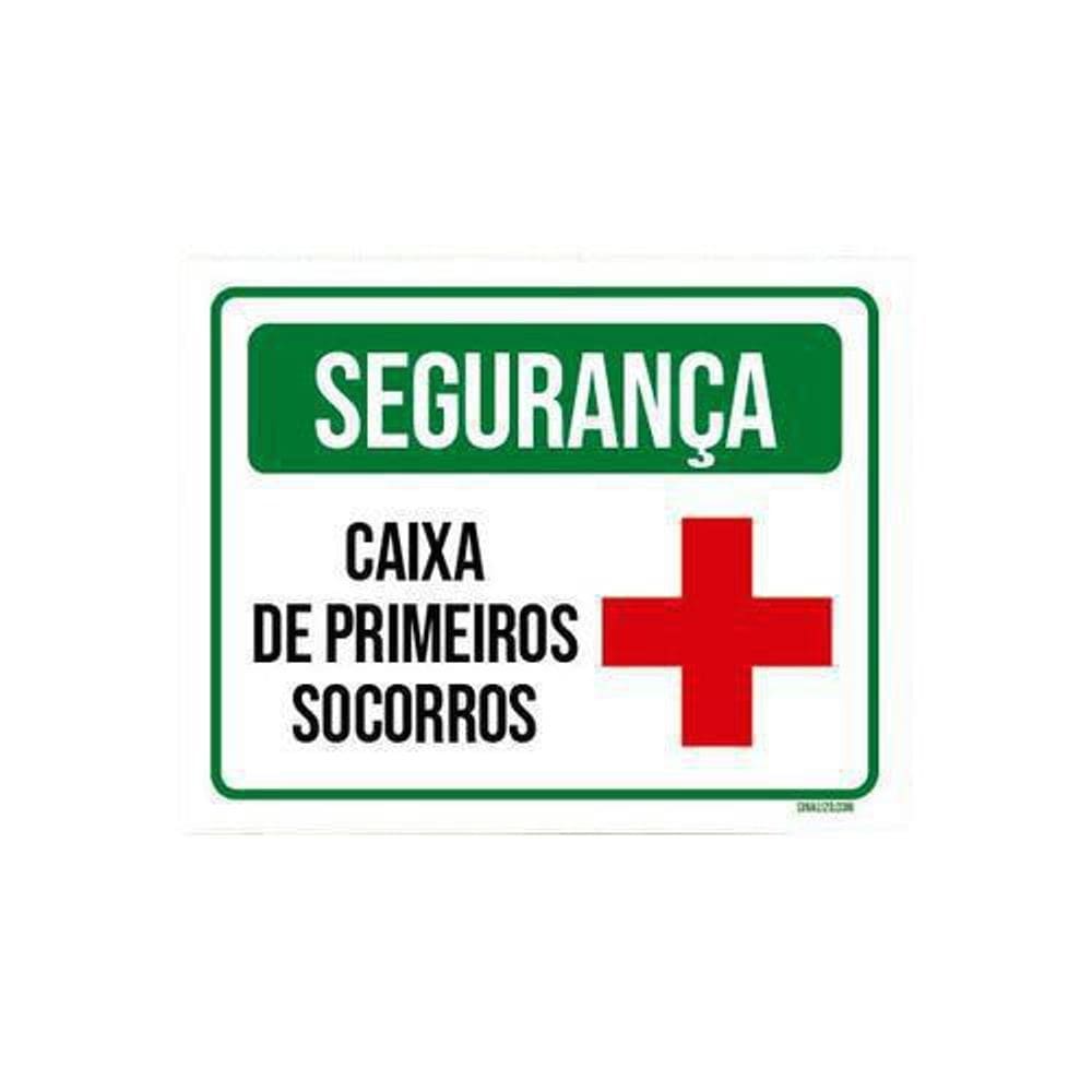 Kit 10 Placas Segurança Caixa Primeiros Socorros