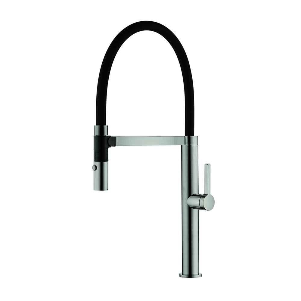 Misturador Harco Monocomando Gourmet, Bica Removível Aço Escovado/Black
