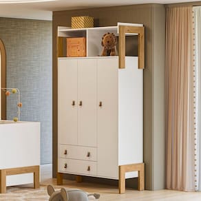 Guarda-roupa 3 Portas / 2 Gavetas com Nicho Fantasia Branco