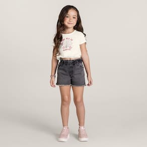 Blusa Cropped Infantil Menina Com Strass Brandili