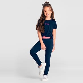 Blusa infantil menina em malha dry poliamida Brandili active