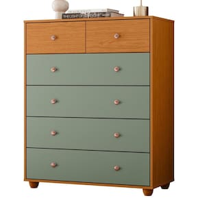 Cômoda 6 Gavetas Vittoria 110x90x41 Cm Cinamomo/Sálvia