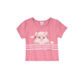 Blusa Cropped Infantil Menina De Gatinho Brandili
