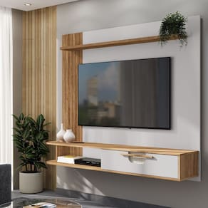 Painel para Tv até 50 Polegadas Jeri Cinamomo/Off-White