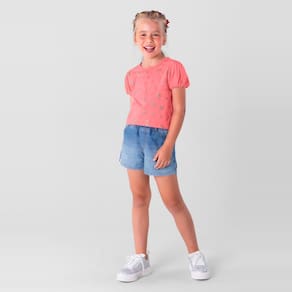 Blusa cropped infantil menina em malha Brandili