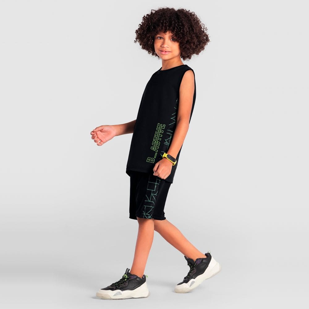 Bermuda infantil menino em malha dry sport Brandili active