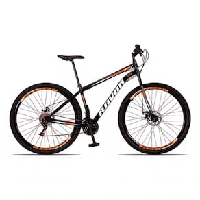 Bicicleta Bike Aço 21 Marchas Velocidades Aro 29 Preto E Laranja