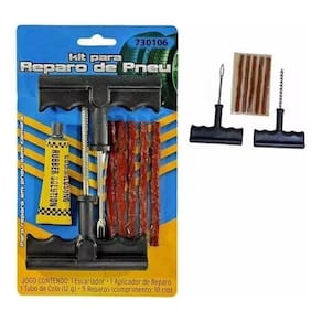 Kit Reparo Pneu Sem Câmera 3 Macarrão Carro Moto