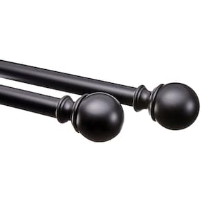 Varões de cortina Amazon Basics ajustáveis de 90 a 180 cm pretos, pacote com 2