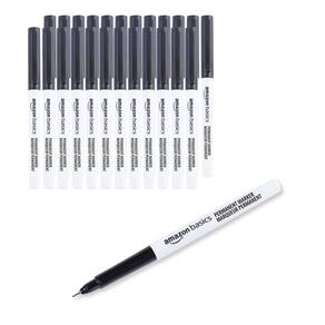 Marcadores permanentes Amazon Basics Ultra Fine Point Black, pacote com 24