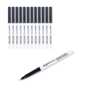 Marcadores permanentes Amazon Basics Ultra Fine Point Black, pacote com 12