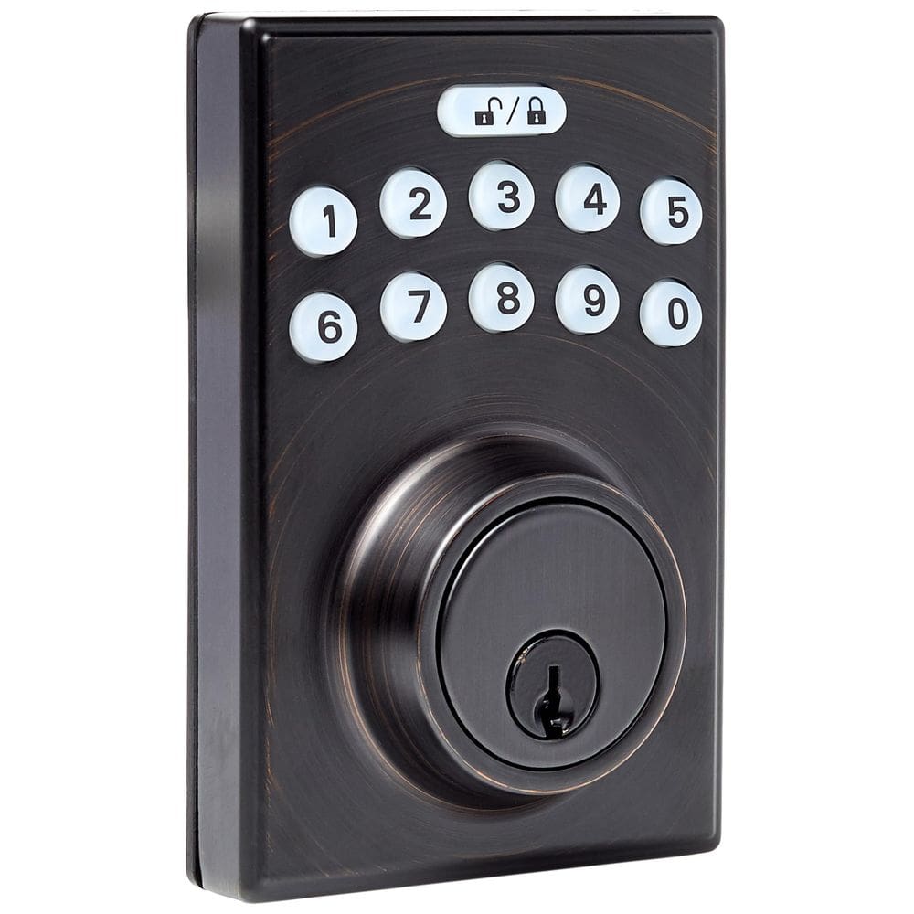 Teclado eletrônico Deadbolt Door Lock Amazon Basics, pacote com 1
