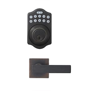 Teclado eletrônico Deadbolt Door Lock Amazon Basics Bronze
