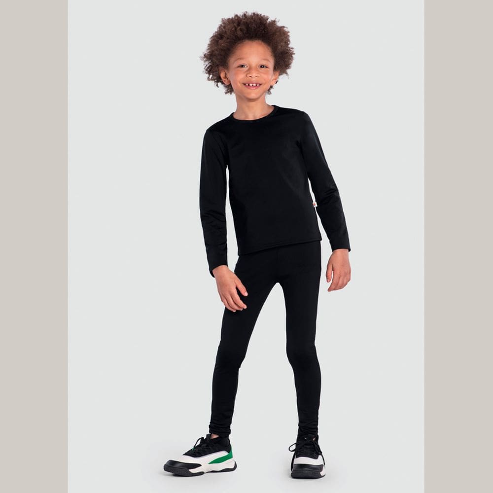 Calça Legging Infantil Unissex Térmica Pesada Brandili Preto