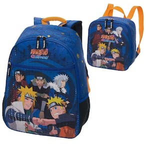 Kit Mochila E Lancheira Escolar Infantil Naruto Leaf 978H