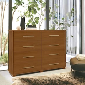 Cômoda 8 Gavetas Lis em Mdf 99x127,5x45cm Nogueira