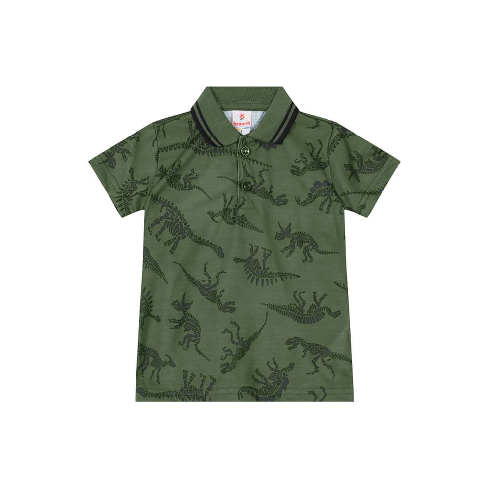 Camisa polo estampada infantil menino em malha Brandili