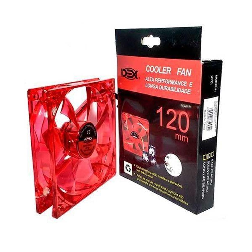 Ventoinha 120 X 120 Dex Com Led Vermelho Dx-12L