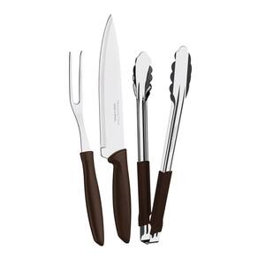 Kit Churrasco Tramontina Plenus 3 Peças Marrom Aço Inox