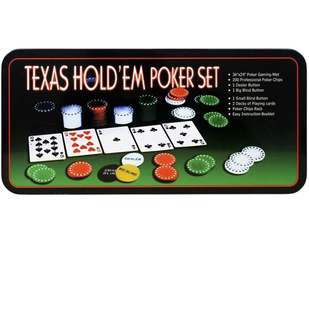 Kit Poker Profissional Em Lata 200 Fichas Texas Hold`Em Set