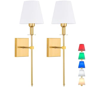 Arandelas de parede jengush Gold recarregáveis sem fio, conjunto de 2