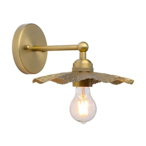 Arandela de parede Pathson Vintage Metal Flower Shape com acabamento em latão