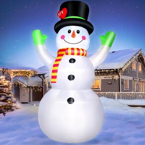Boneco de neve inflável de Natal Omdekor 3m com luzes LED ao ar livre