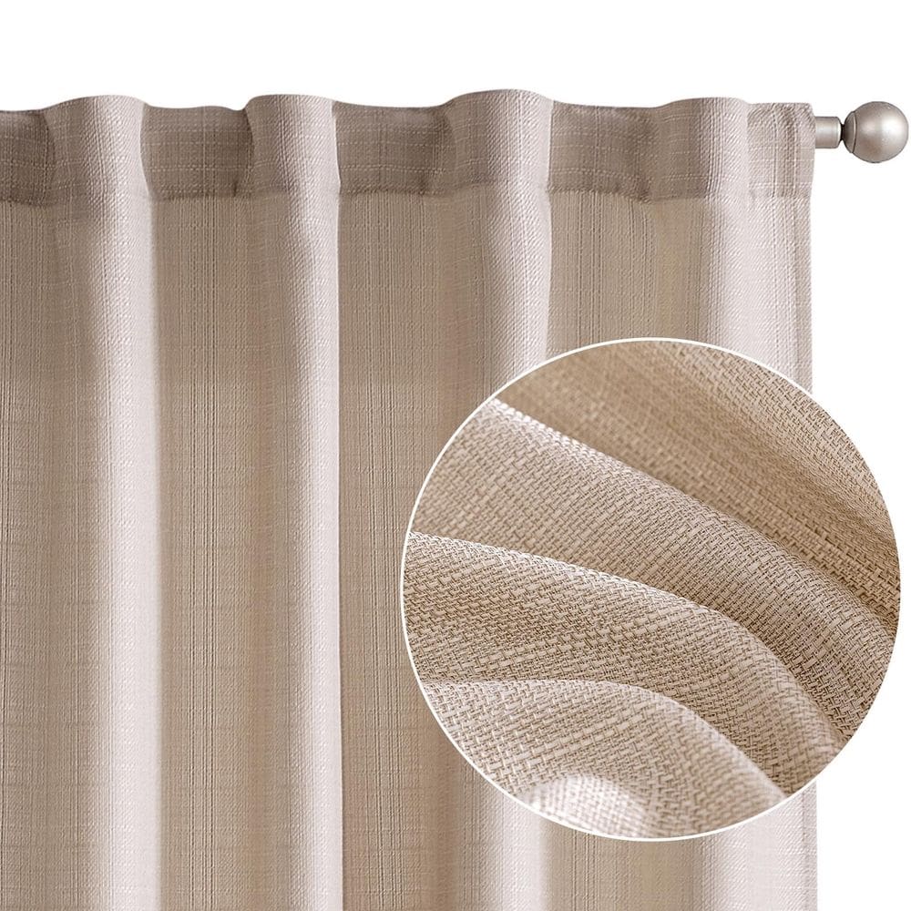 Cortinas jinchan com textura de linho com 229 cm de comprimento e filtragem de luz