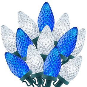Luzes de corda de Natal Brightown C9 LED 20m 100 azul/branco