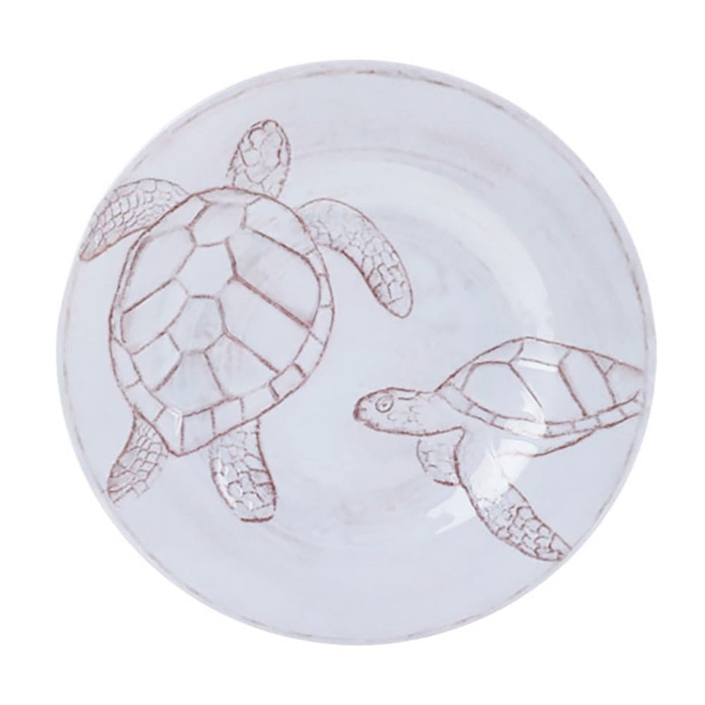 Prato Sobremesa Melamina Detalhe Tartaruga Bege 22cm 50201 - EntreCasa