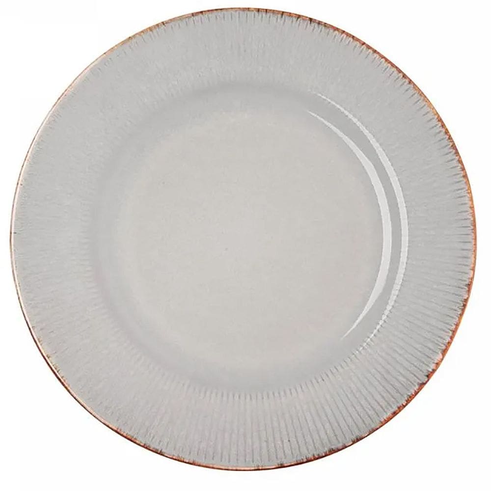 Prato Raso de Cerâmica Linear Cinza 27cm 220644 - Lyor