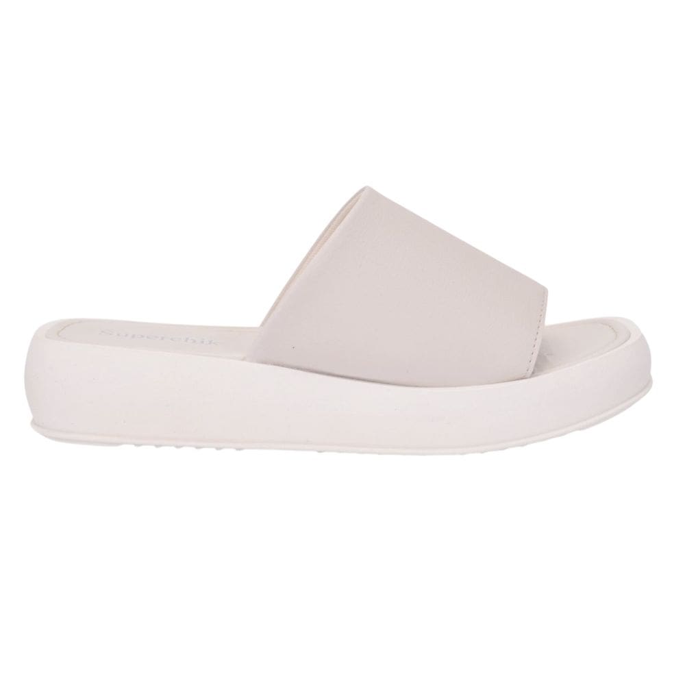 Sandália Chinelo de Dedo Papete Flatform Confort off White