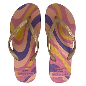 Chinelo Bronze Estampado 35/36 Tropical Brasil