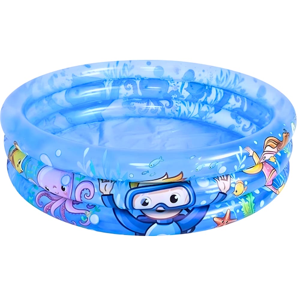 Piscina Inflavel 165L 120cm 3 Aneis Colorida Fundo do Mar
