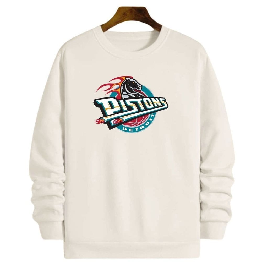Blusa Moletom Gola Basquete Detroit Pistonss Retro Basketball