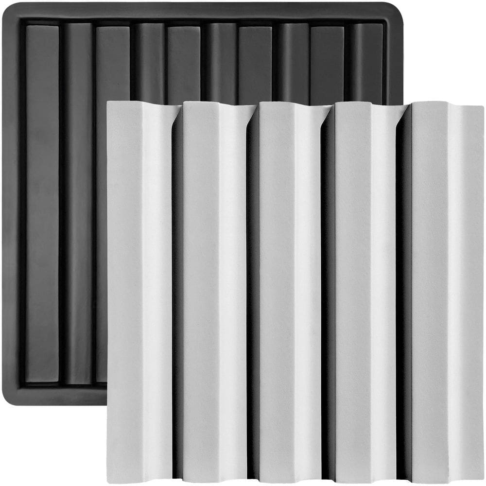 Forma 3D Gesso e Cimento ABS - Ripado 30x30