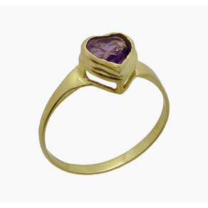 Presente Namorados Anel Ametista Coração Ouro 18k Romanticofshopee