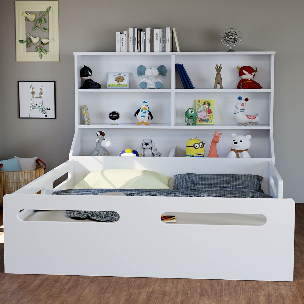 Cama Montessoriana Padrão Casal com Nichos e Baú