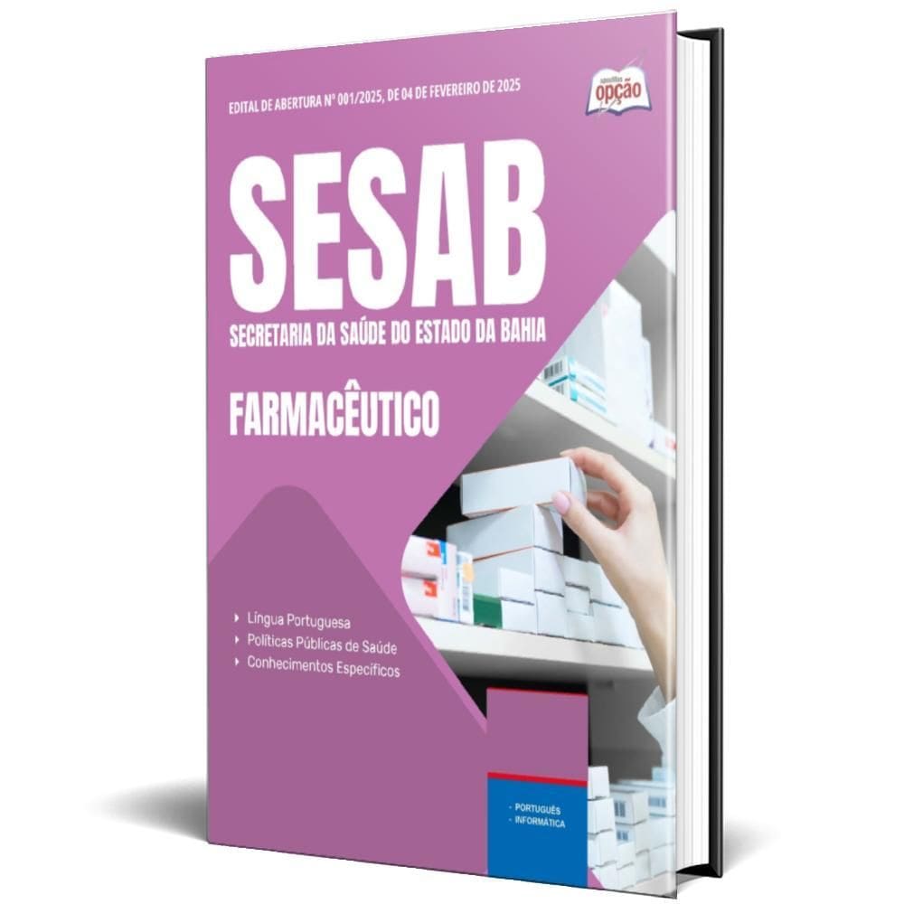 Apostila Sesab Temporários 2025 - Farmacêutico