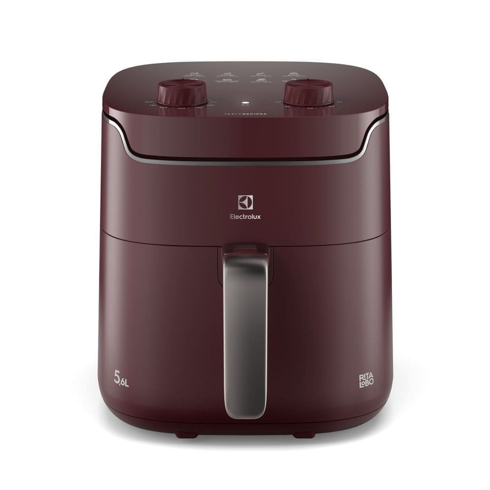Fritadeira Elétrica Sem Óleo Air Fryer Electrolux por Rita Lobo 5,6L EAF41 Timer e Convecção 1400W VERM