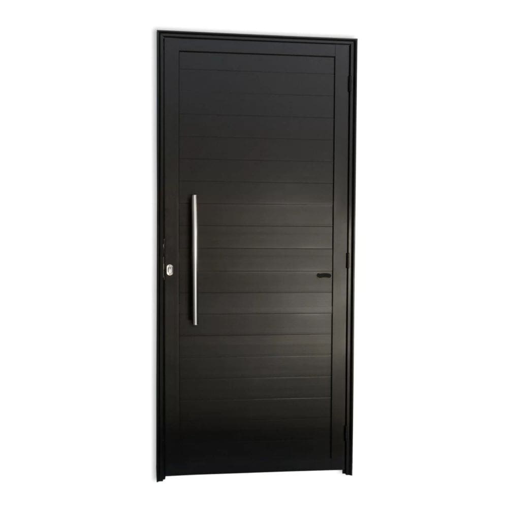 Porta Lambril 2,10x1,00 lado ESQUERDO L-25 no alumínio preto c/puxador redondo