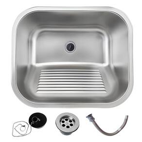 Tanque Aço Inox De Lavanderia 45x45 Antirruído Escovado Completo Brinovar