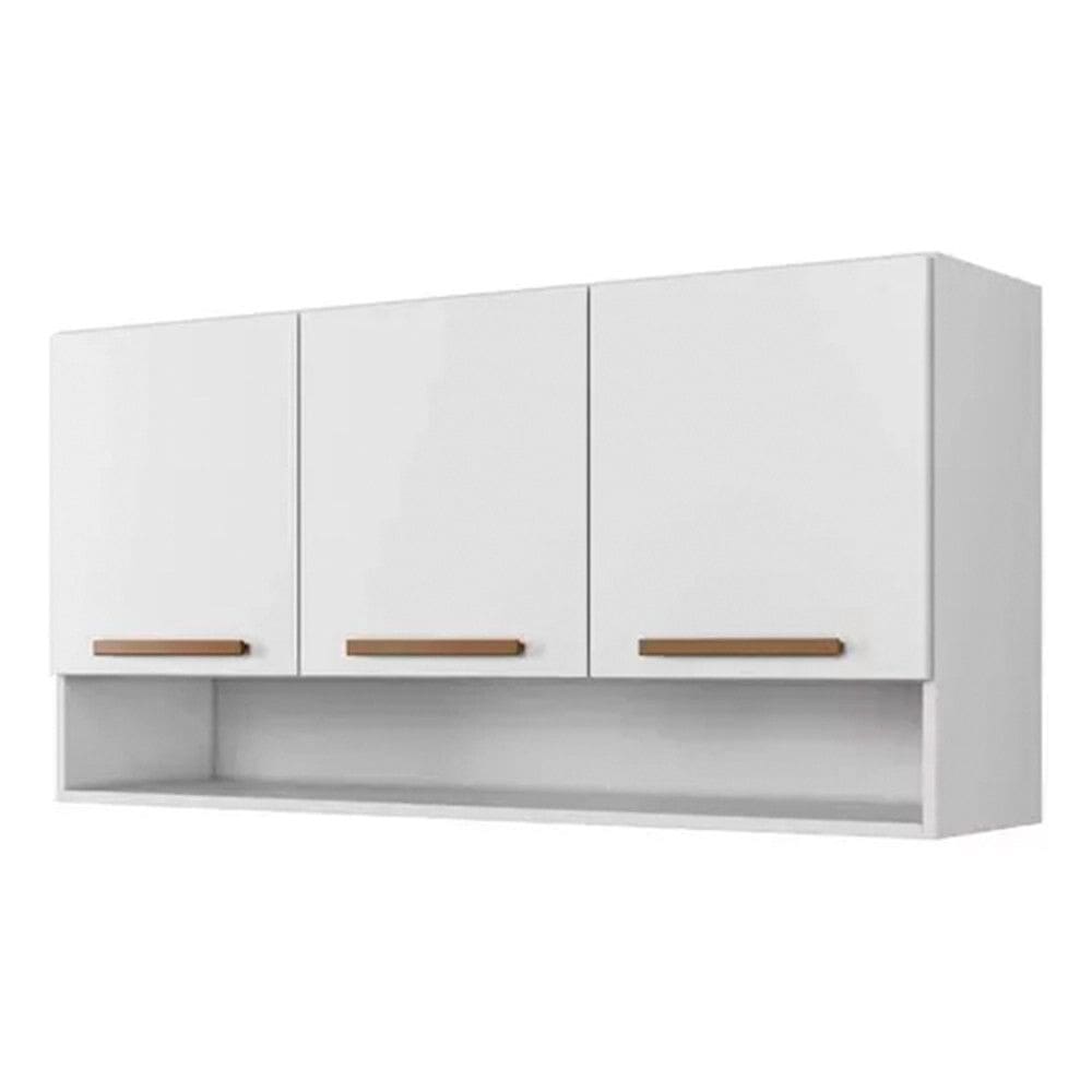 Armário de Cozinha Aéreo New 3 Portas com Nicho Arte Móveis