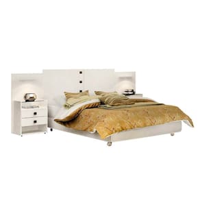Cabeceira para Cama de Casal ou Queen Rubi com 2 Mesas de Cabeceira 100 MDF D Doro Móveis