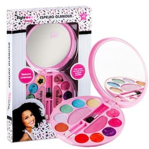 Kit Maquiagem Infantil Espelho Glamour My Style Beauty Multikids Meninas 5 anos +