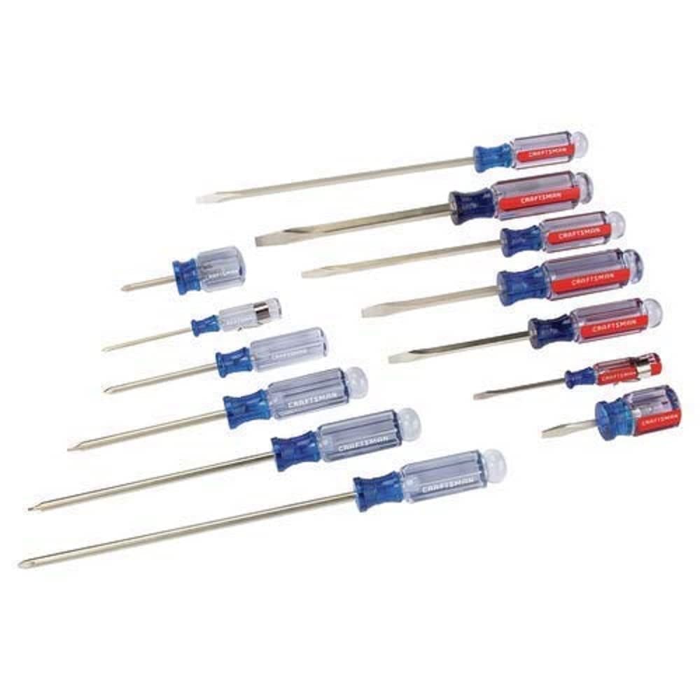 Conjunto de chaves de fenda Craftsman CMHT65045 Slotted & Phillips 14 unidades